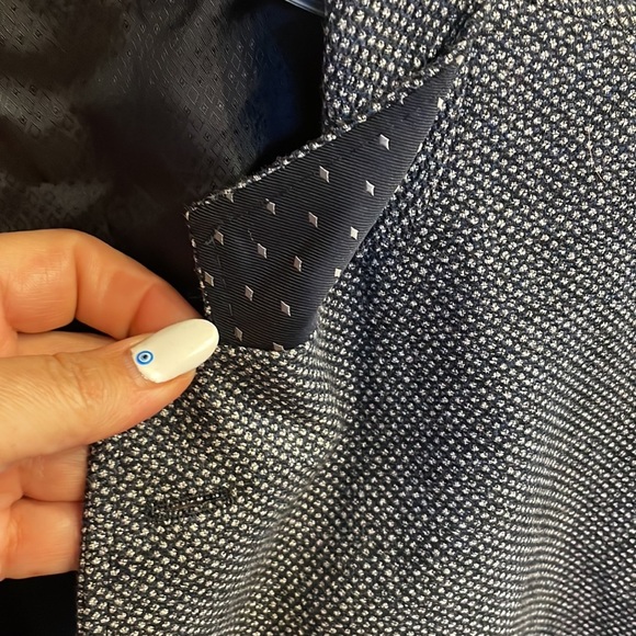 HUGO BOSS men’s wool blend sports coat jacket blue gray micro pattern NWOT 44R - Picture 4 of 17